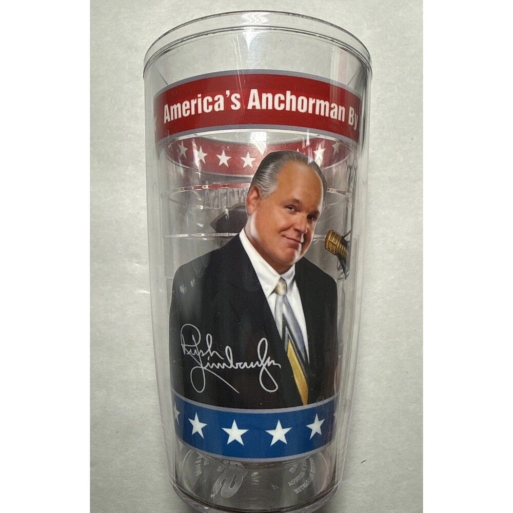 RUSH LIMBAUGH Two if by TEA Rush REVERE by NIGHT Tervis Tumbler Cup 16 oz.